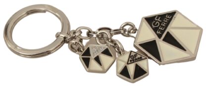 GF Ferre - Exquisite Beige Black Metal Keychain