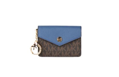 Michael Kors - Kala Small Signature Leather Flap Key Ring Card Case (Dark Chambray)