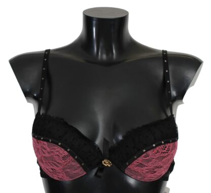 Roberto Cavalli - Elegant Black Lace Push-Up Bra