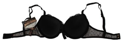 Roberto Cavalli - Elegant Black Lace Push-Up Bra