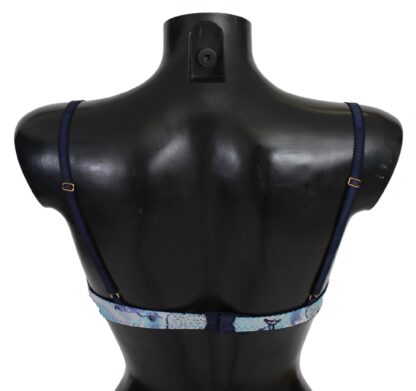 Roberto Cavalli - Elegant Push-Up Bra in Blue Print