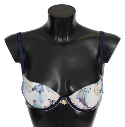 Roberto Cavalli - Elegant Push-Up Bra in Blue Print