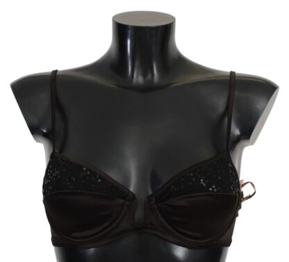 Ermanno Scervino - Sequined Brown Balconette Bra