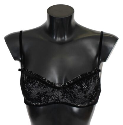 Ermanno Scervino - Sleek Black Mesh Balconcino Bra