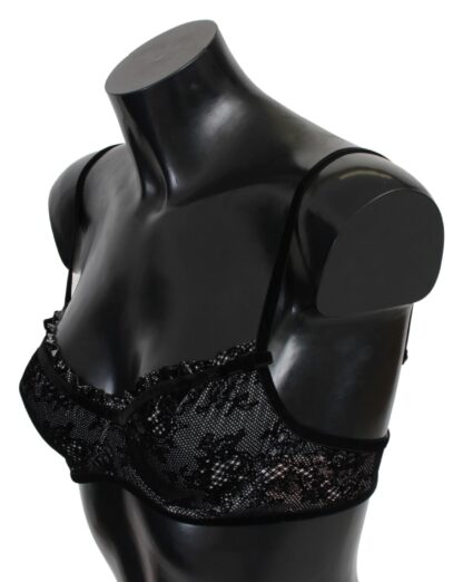 Ermanno Scervino - Sleek Black Mesh Balconcino Bra