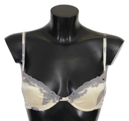 Ermanno Scervino - Silk Blend Push-Up Bra in Beige and Gray