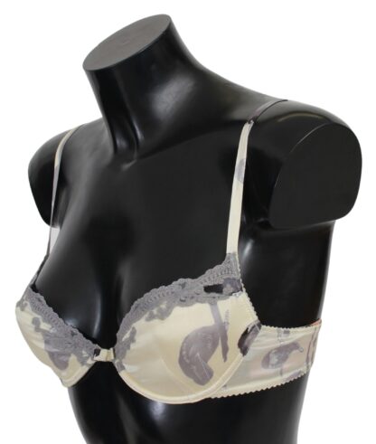 Ermanno Scervino - Silk Blend Push-Up Bra in Beige and Gray