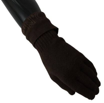 Costume National - Elegant Brown Knitted Gloves