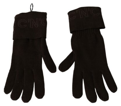 Costume National - Elegant Brown Knitted Gloves