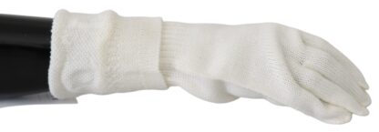 Costume National - Elegant White Knitted Gloves