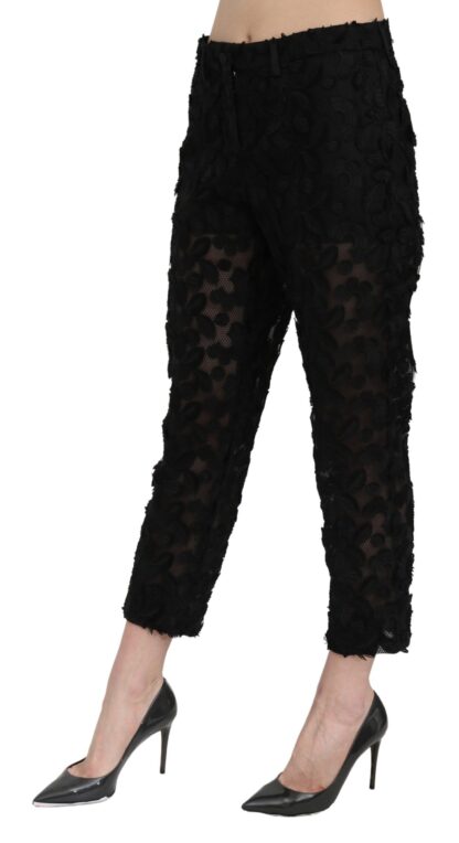 Dolce & Gabbana - Elegant Straight Cropped Lace Trousers