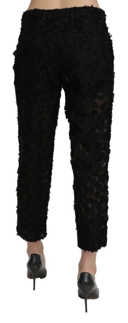 Dolce & Gabbana - Elegant Straight Cropped Lace Trousers