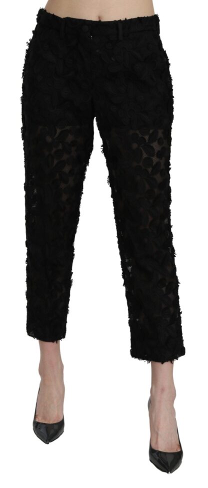 Dolce & Gabbana - Elegant Straight Cropped Lace Trousers