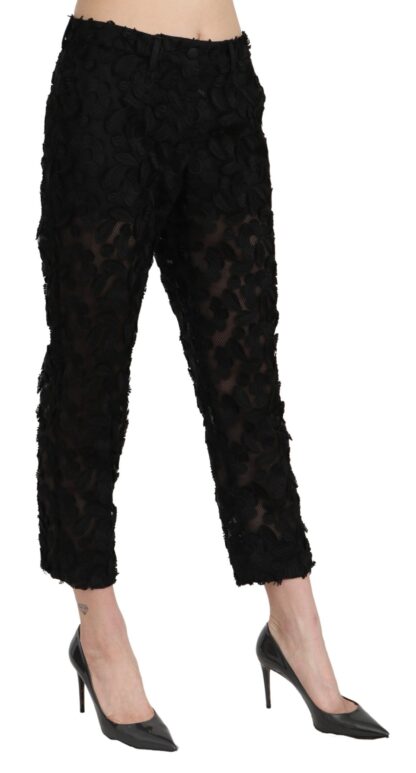 Dolce & Gabbana - Elegant Straight Cropped Lace Trousers