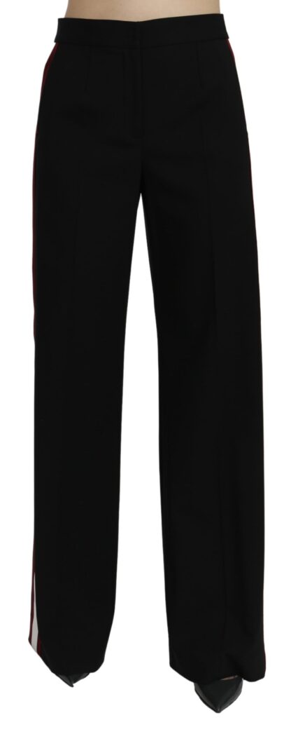 Dolce & Gabbana - Elegant High Waist Straight Wool Blend Pants