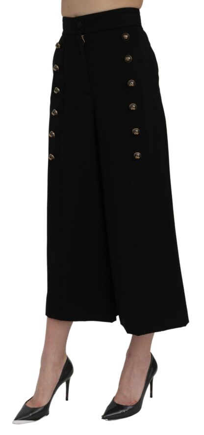 Dolce & Gabbana - Elegant High Waist Wide Leg Wool Pants