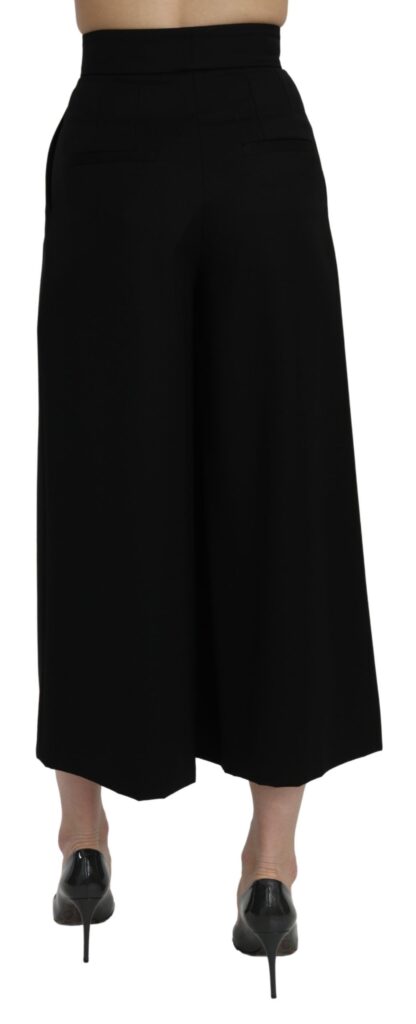 Dolce & Gabbana - Elegant High Waist Wide Leg Wool Pants