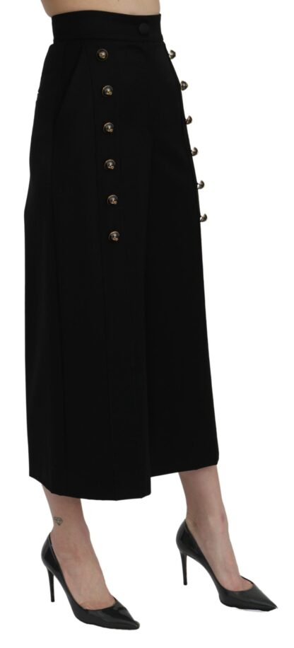 Dolce & Gabbana - Elegant High Waist Wide Leg Wool Pants