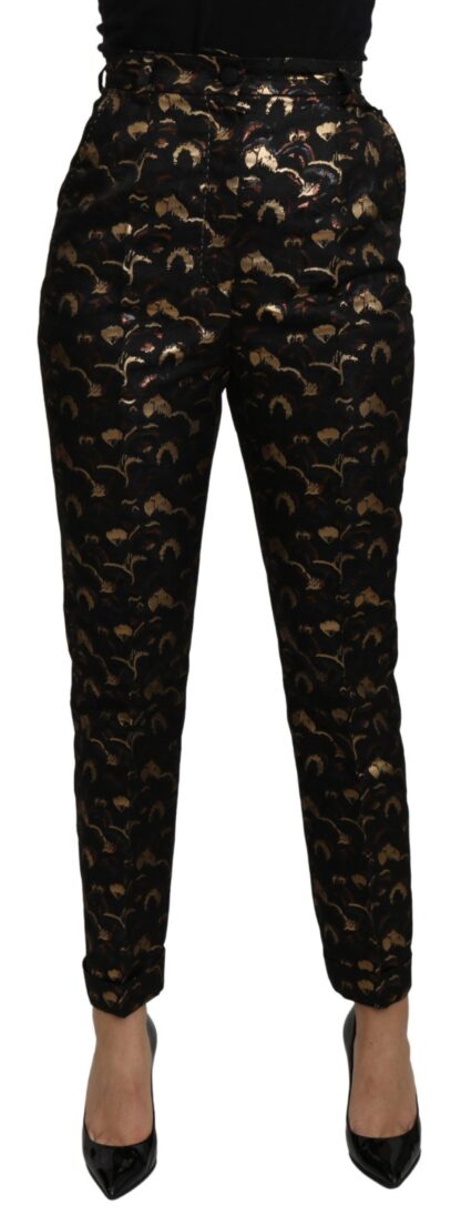 Dolce & Gabbana - Elegant High Waist Tapered Brocade Pants