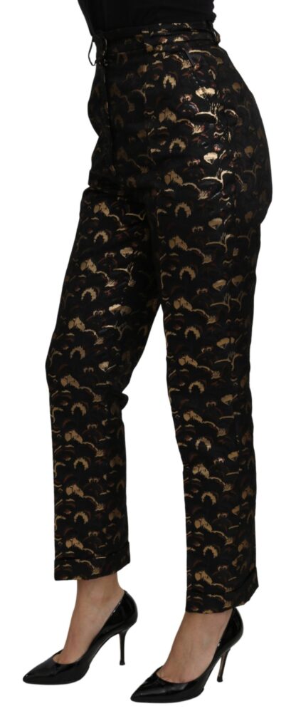 Dolce & Gabbana - Elegant High Waist Tapered Brocade Pants