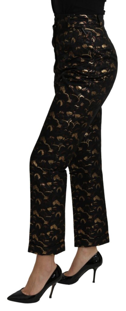 Dolce & Gabbana - Elegant High Waist Tapered Brocade Pants