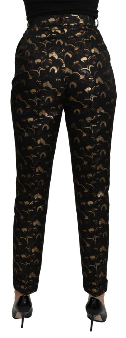 Dolce & Gabbana - Elegant High Waist Tapered Brocade Pants