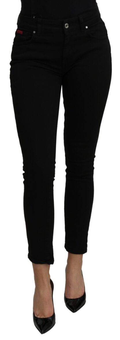 Dolce & Gabbana - Elegant Black Mid Waist Slim Denim Jeans