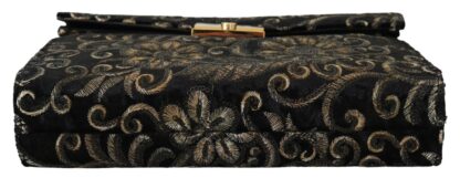 Dolce & Gabbana - Elegant Black Ricamo Leather Briefcase Clutch