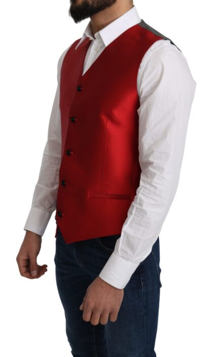 Dolce & Gabbana - Ravishing Red Silk Formal Vest