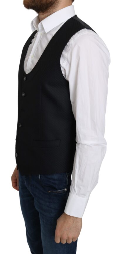 Dolce & Gabbana - Elegant Blue Silk-Blend Formal Vest