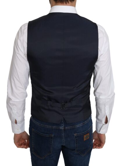 Dolce & Gabbana - Elegant Blue Silk-Blend Formal Vest