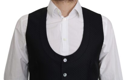 Dolce & Gabbana - Elegant Blue Silk-Blend Formal Vest