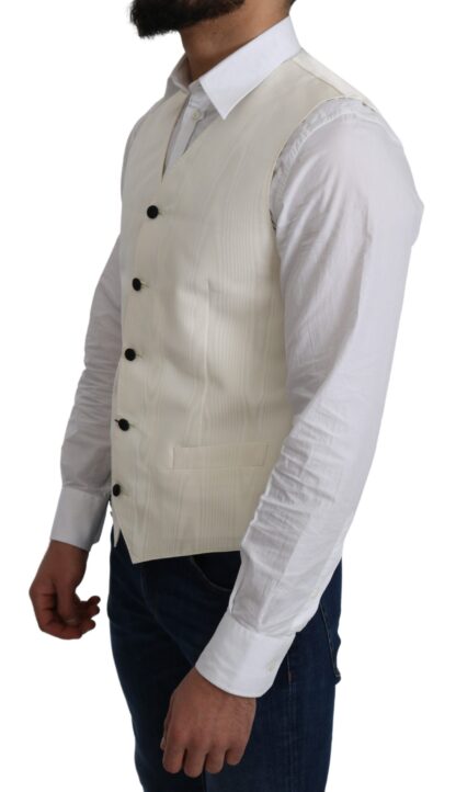 Dolce & Gabbana - Elegant Off-White Silk Formal Vest