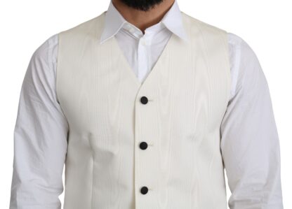 Dolce & Gabbana - Elegant Off-White Silk Formal Vest