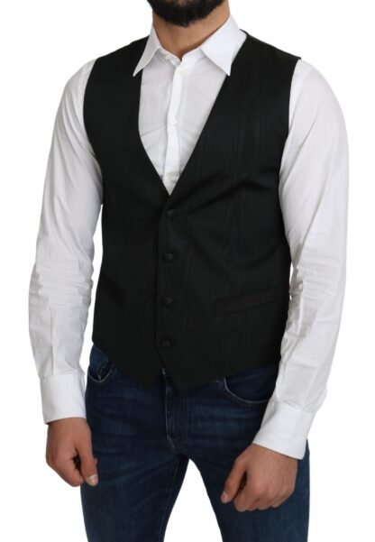 Dolce & Gabbana - Elegant Silk Formal Gray Vest