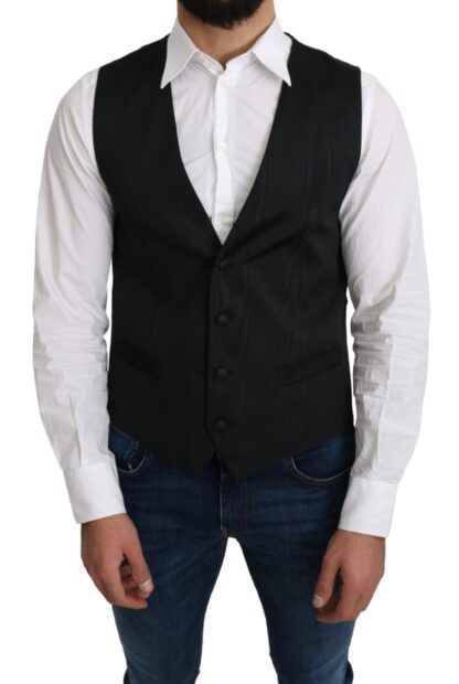 Dolce & Gabbana - Elegant Silk Formal Gray Vest