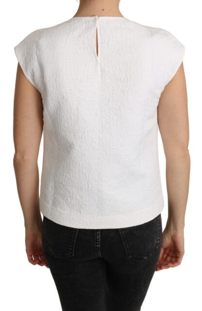 Dolce & Gabbana - Elegant White Cotton Blend Blouse