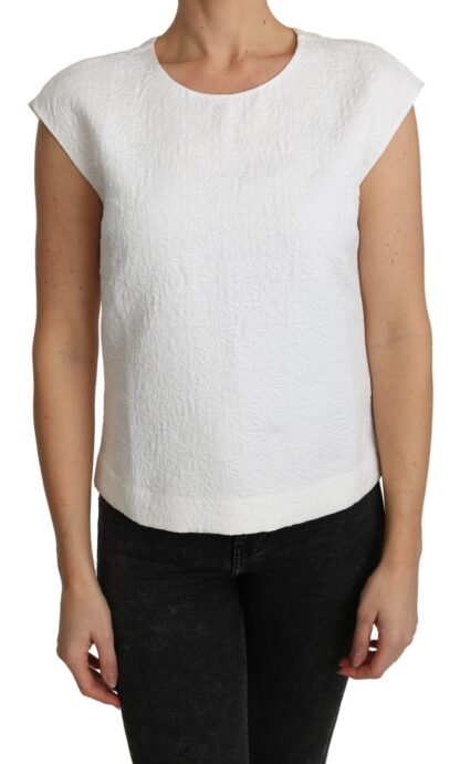 Dolce & Gabbana - Elegant White Cotton Blend Blouse