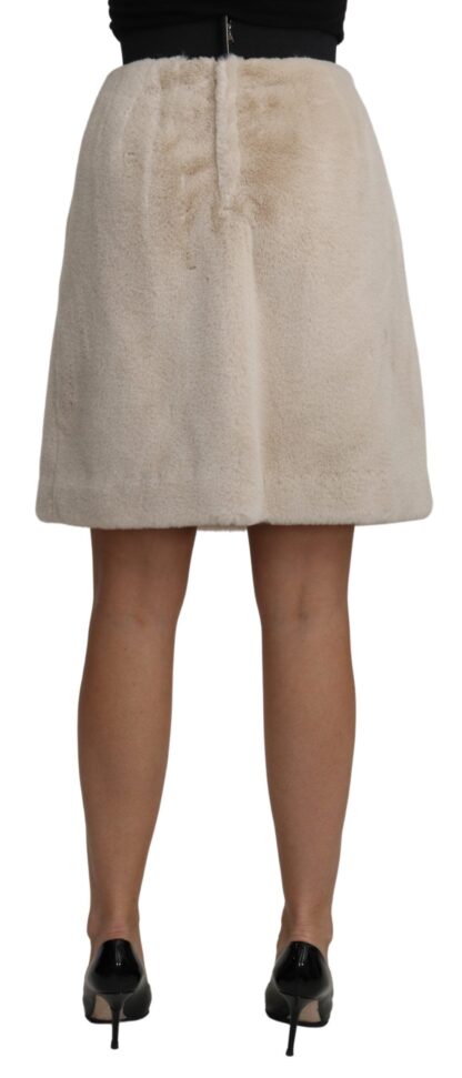 Dolce & Gabbana - Beige High Waist A-Line Mini Skirt