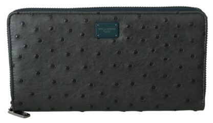 Dolce & Gabbana - Exquisite Green Ostrich Leather Continental Wallet