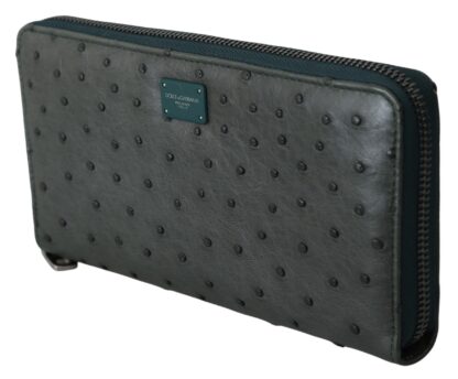 Dolce & Gabbana - Exquisite Green Ostrich Leather Continental Wallet