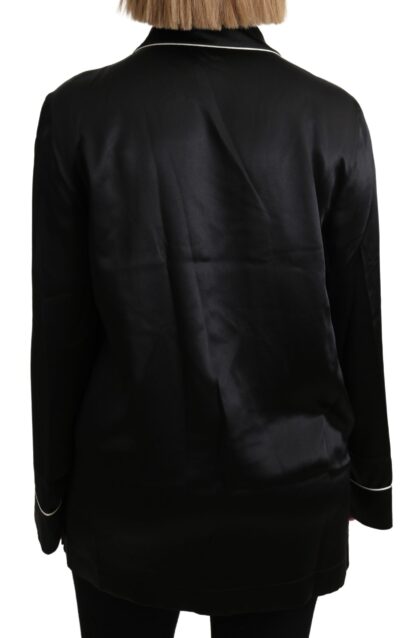 Dolce & Gabbana - Elegant Silk Black Button-Up Blouse