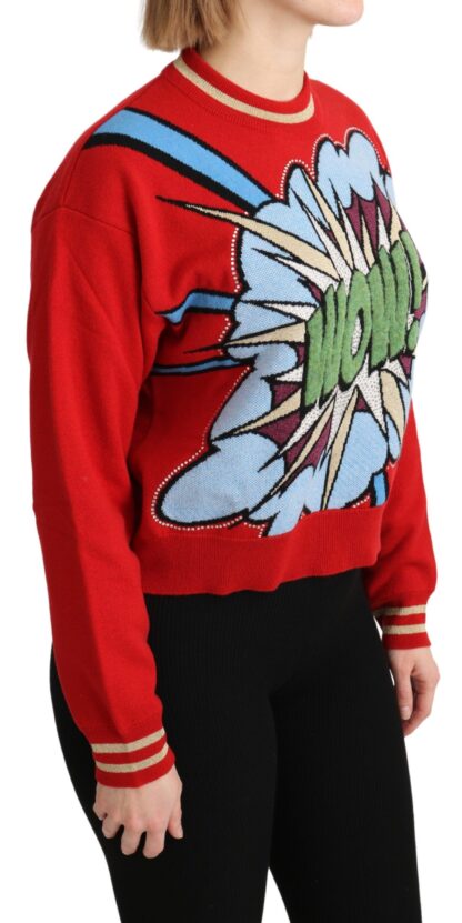 Dolce & Gabbana - Radiant Red Cartoon Motive Cashmere Sweater