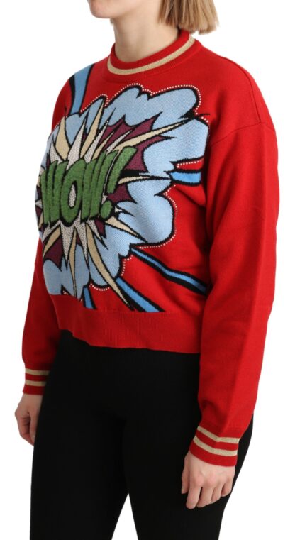 Dolce & Gabbana - Radiant Red Cartoon Motive Cashmere Sweater