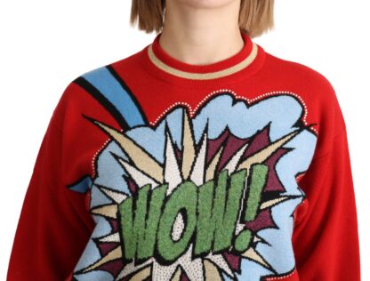 Dolce & Gabbana - Radiant Red Cartoon Motive Cashmere Sweater