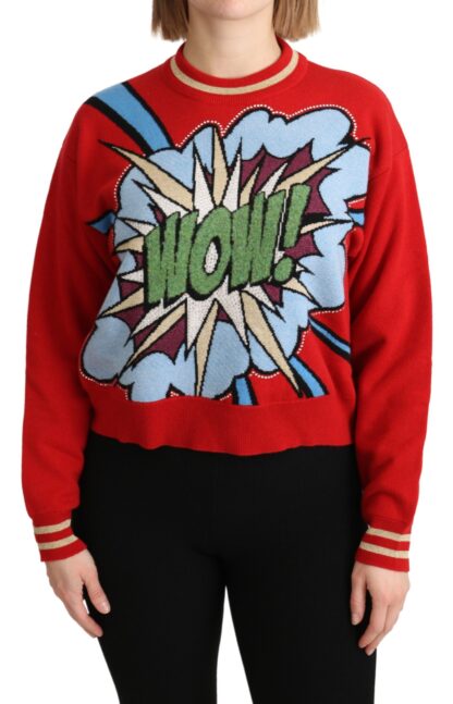 Dolce & Gabbana - Radiant Red Cartoon Motive Cashmere Sweater