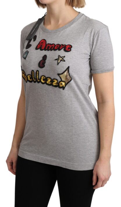 Dolce & Gabbana - Sequined Motive Cotton Tee