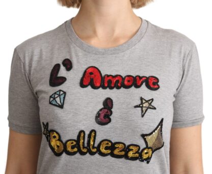 Dolce & Gabbana - Sequined Motive Cotton Tee