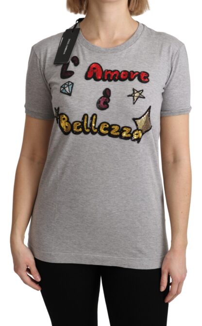 Dolce & Gabbana - Sequined Motive Cotton Tee