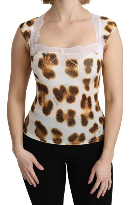 Roberto Cavalli - Chic Leopard Lingerie Blouse Top